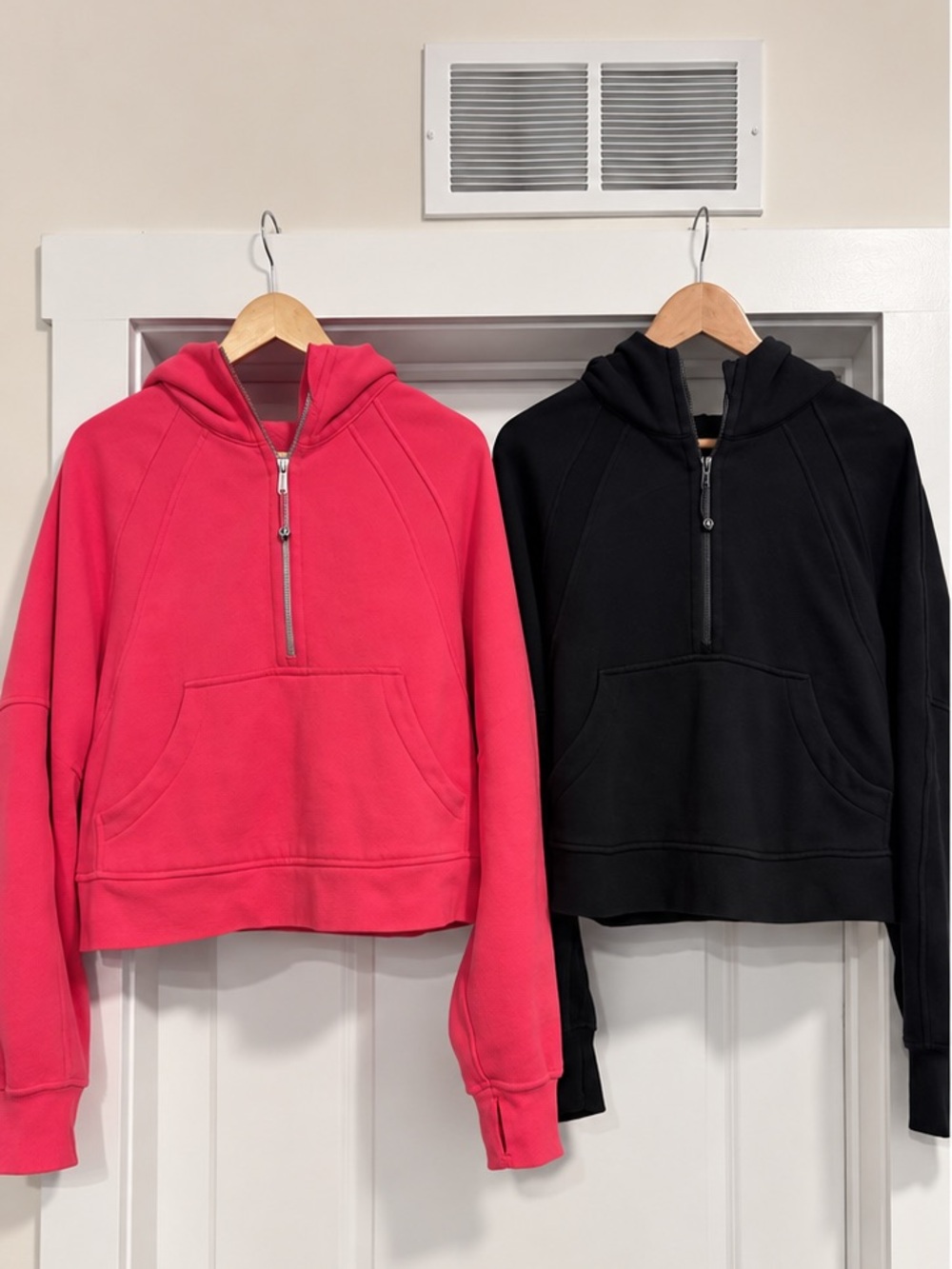 Lululemon Lifted Balance 1/2 Zip Hoodie Lot of 2 M/L Black Coral Pink